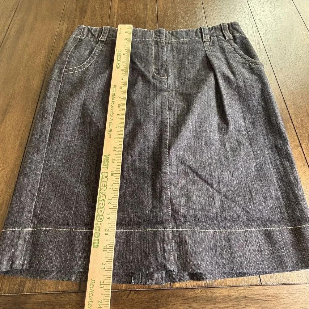 Ann Taylor Loft Women's Dark Wash Blue Denim Wide Hem Skirt Size 14 NEW!